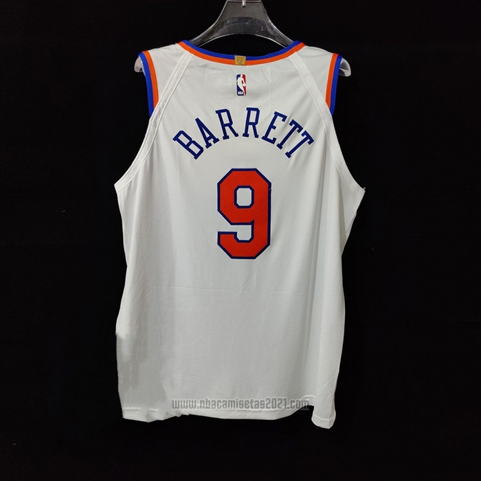 Camiseta New York Knicks RJ Barrett #9 Association Autentico Blanco